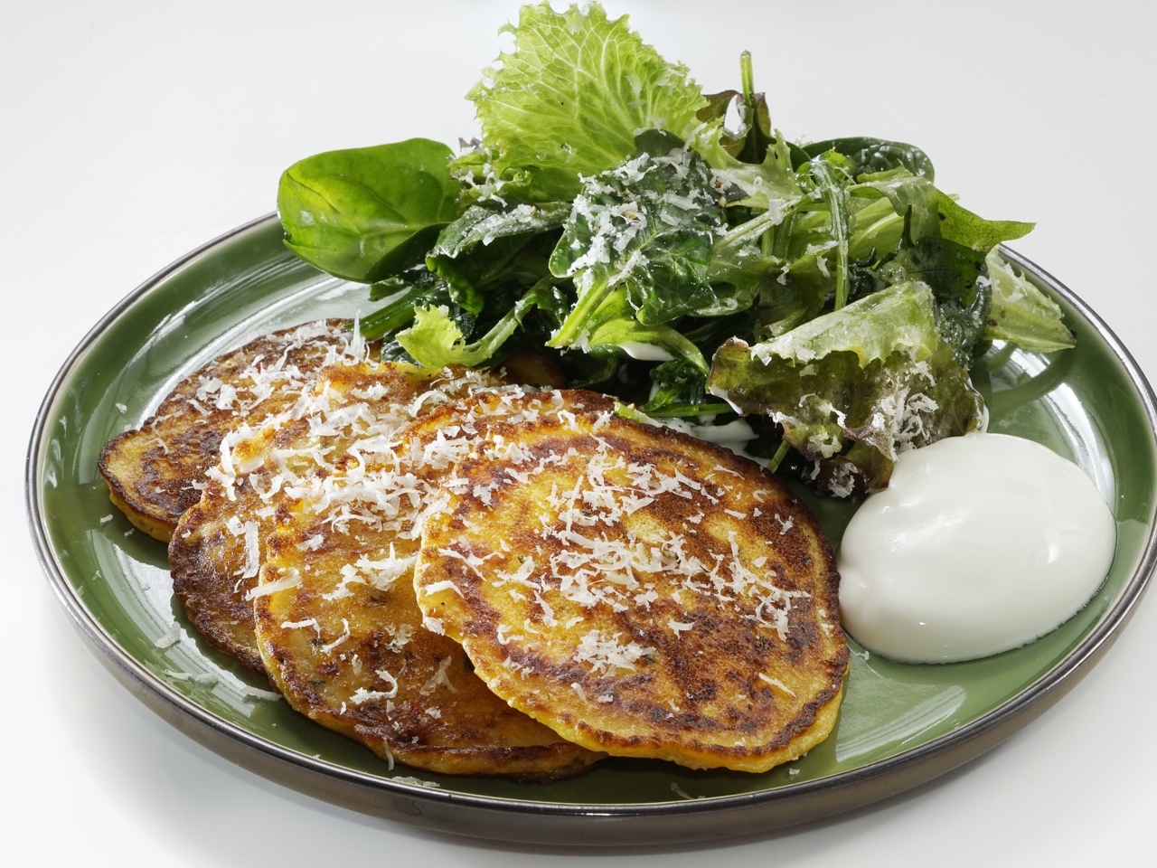 Pumpkin Pancakes with Parmesan and Chili