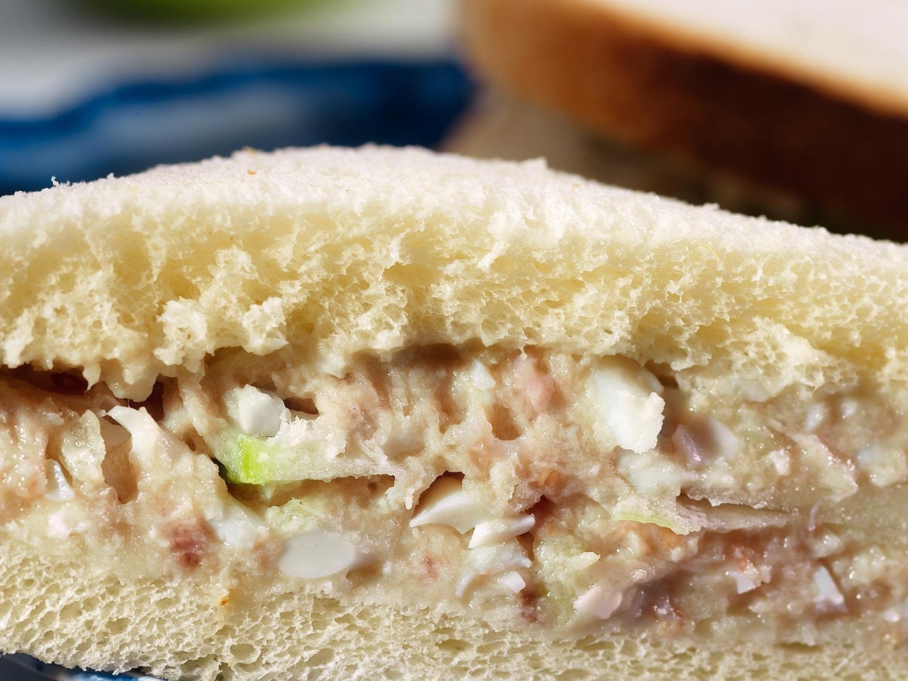 Sandwiches on White Bread with Herring and Apple