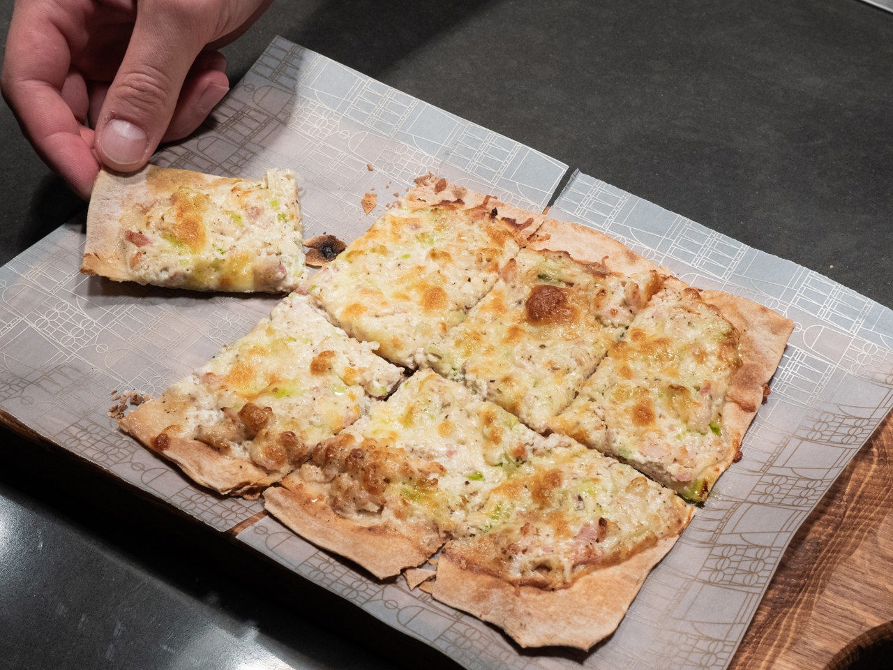 Flammkuchen with Bacon and Leek