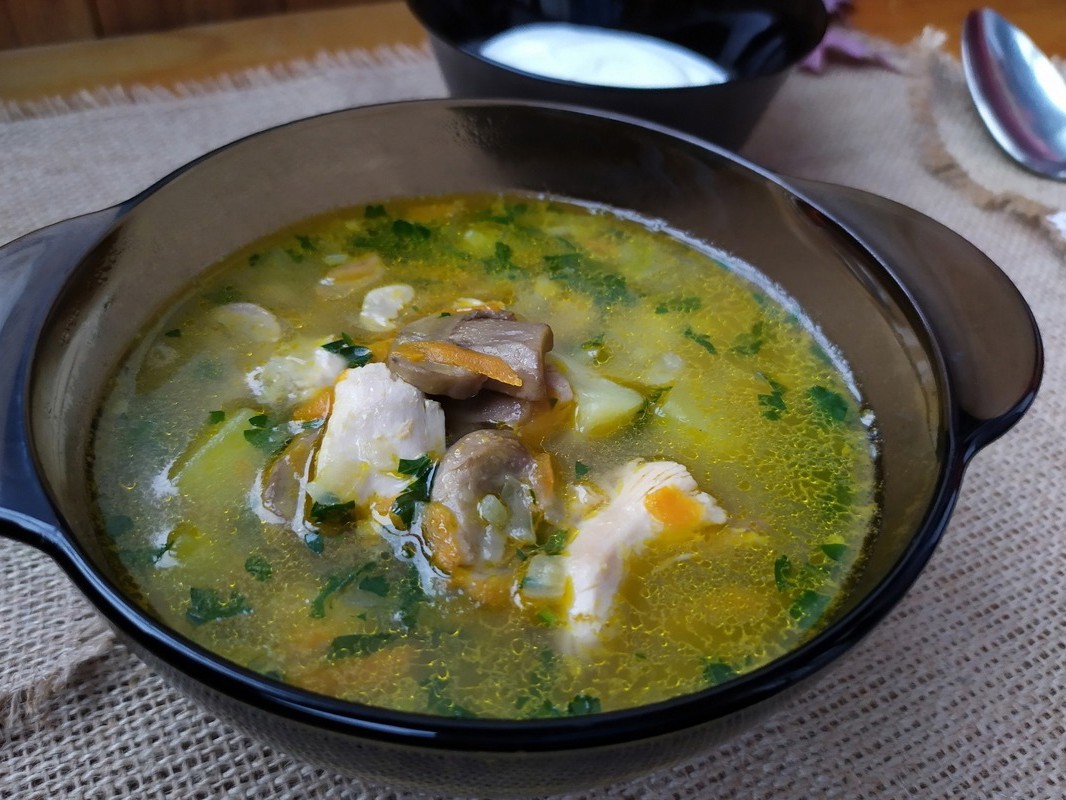 Chicken Soup with Mushrooms