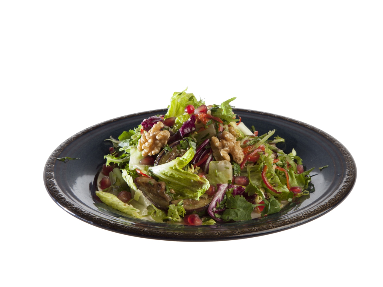 Salad with Roasted Eggplant and Peppers