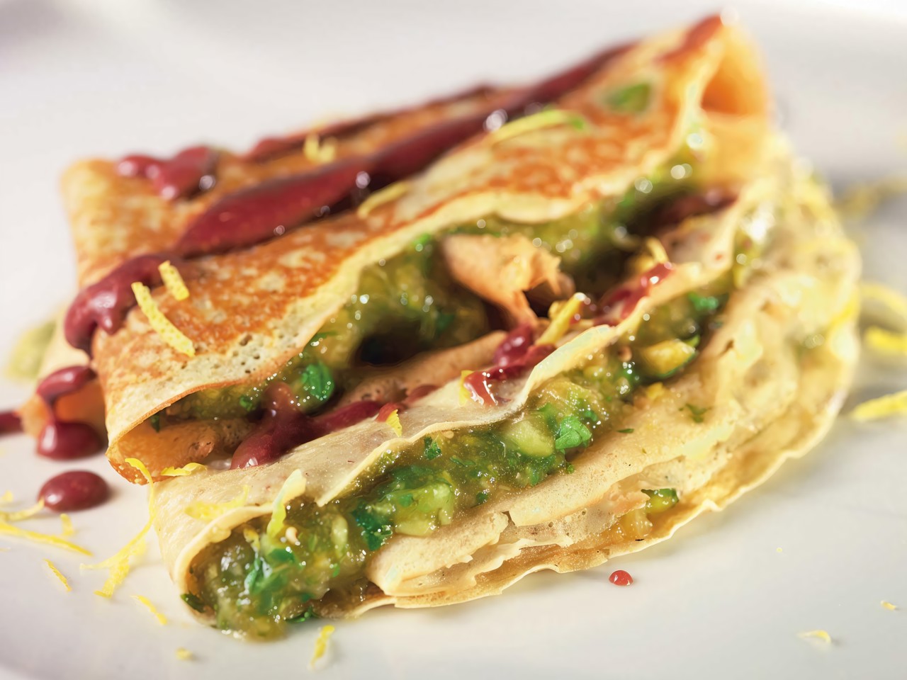 Wheat Pancakes with Feijoa and Mint