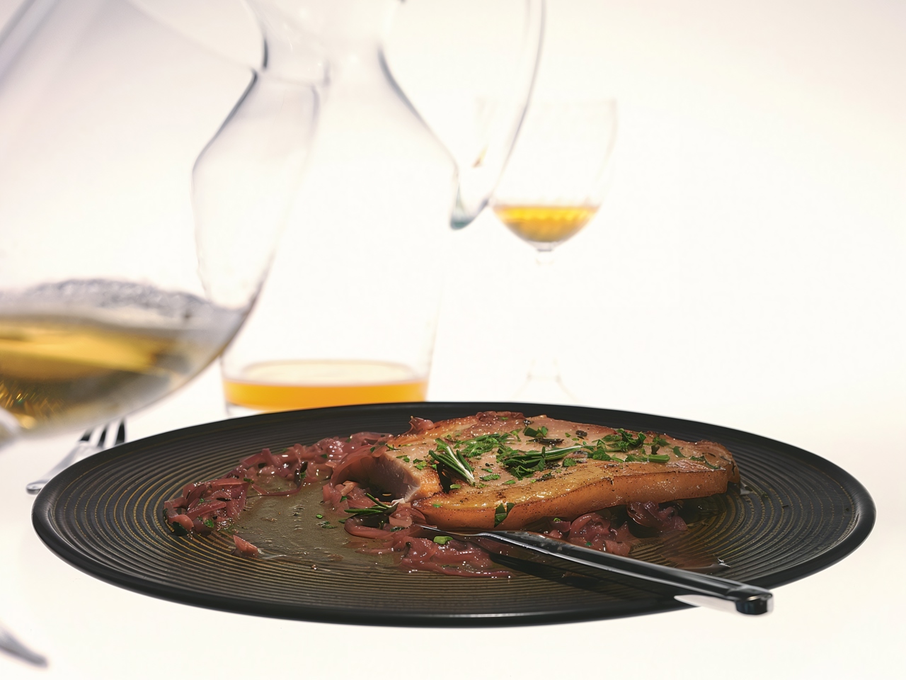 Braised Pork with Onion and Cider Sauce