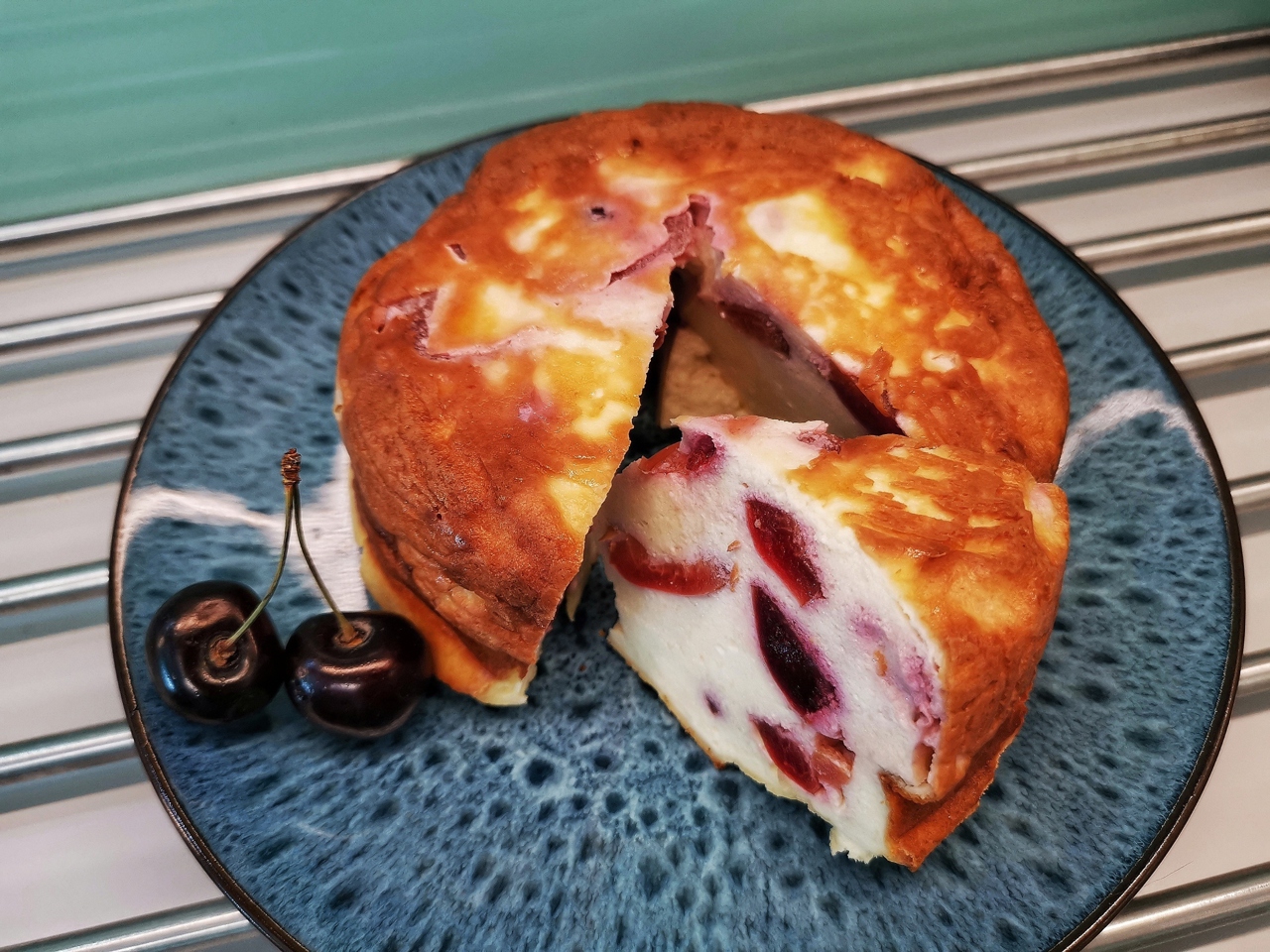 Cottage Cheese Cake with Cherries