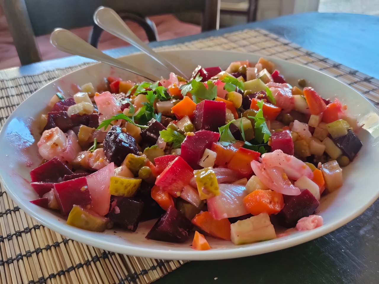 Roasted Vegetable Vinaigrette with Mustard Dressing
