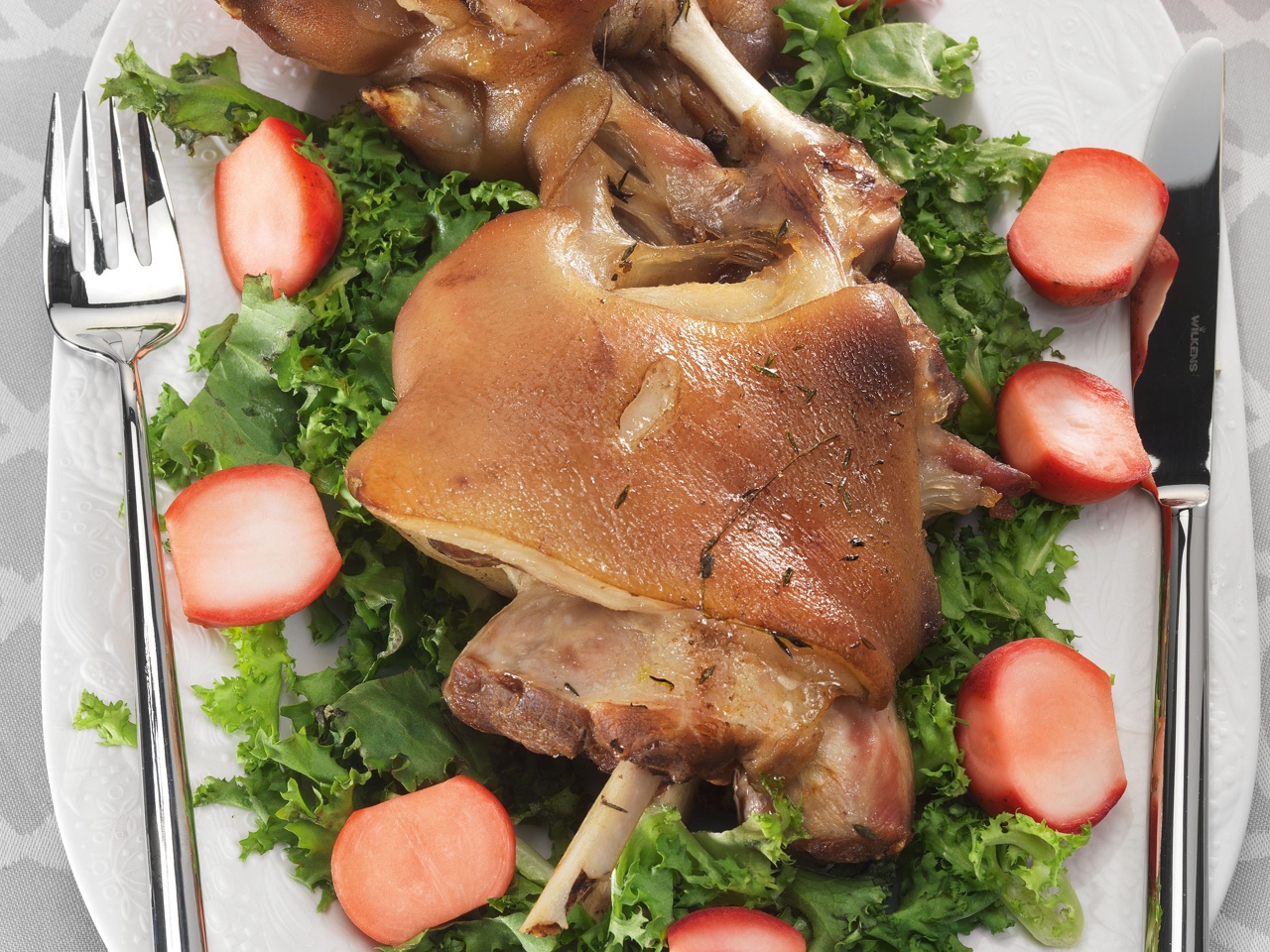 Pork Shanks with Pickled Radish