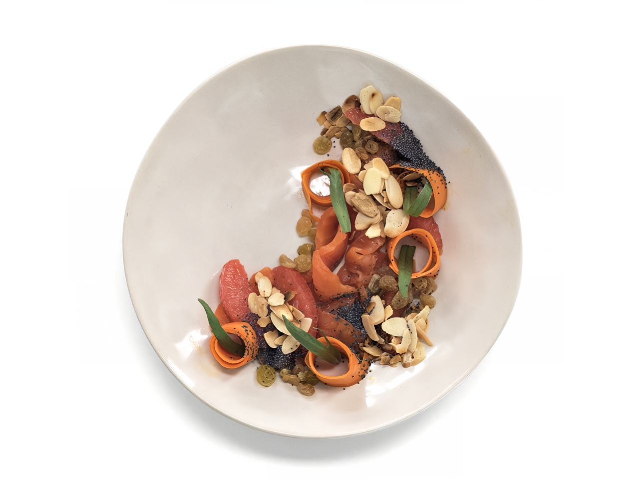 Carrot Salad with Red Fish and Almonds