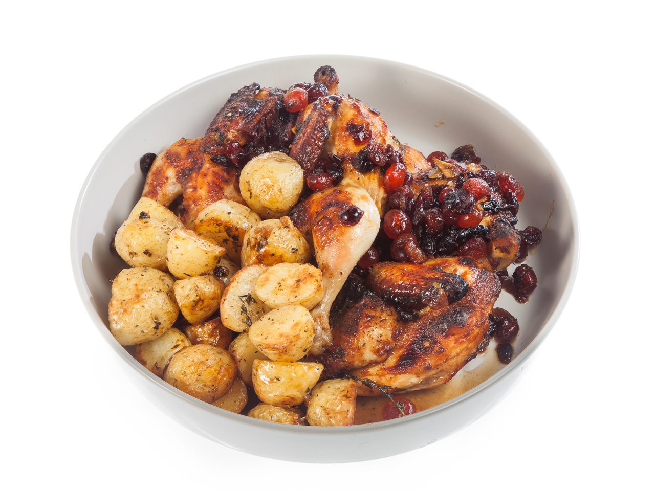 Chickens in Berries and Honey with Roasted Baby Potatoes