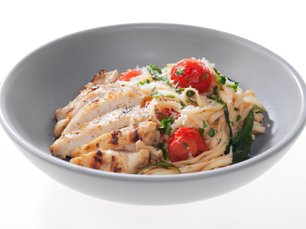 Egg Noodles with Grilled Chicken and Honey Mustard