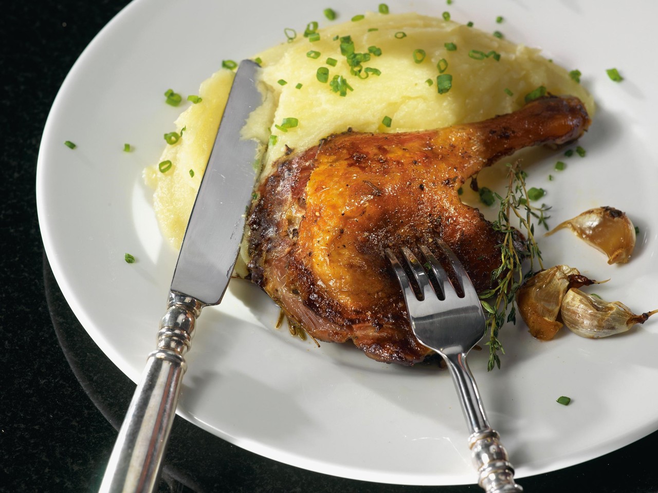 Duck Leg Confit with Mashed Potatoes
