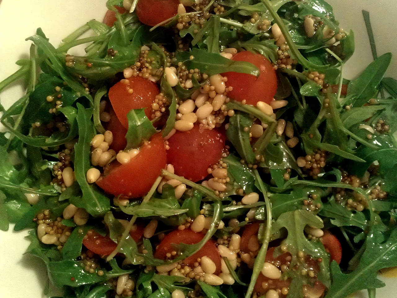 Arugula Salad with Mustard Dressing and Pine Nuts – Mediterranean recipe