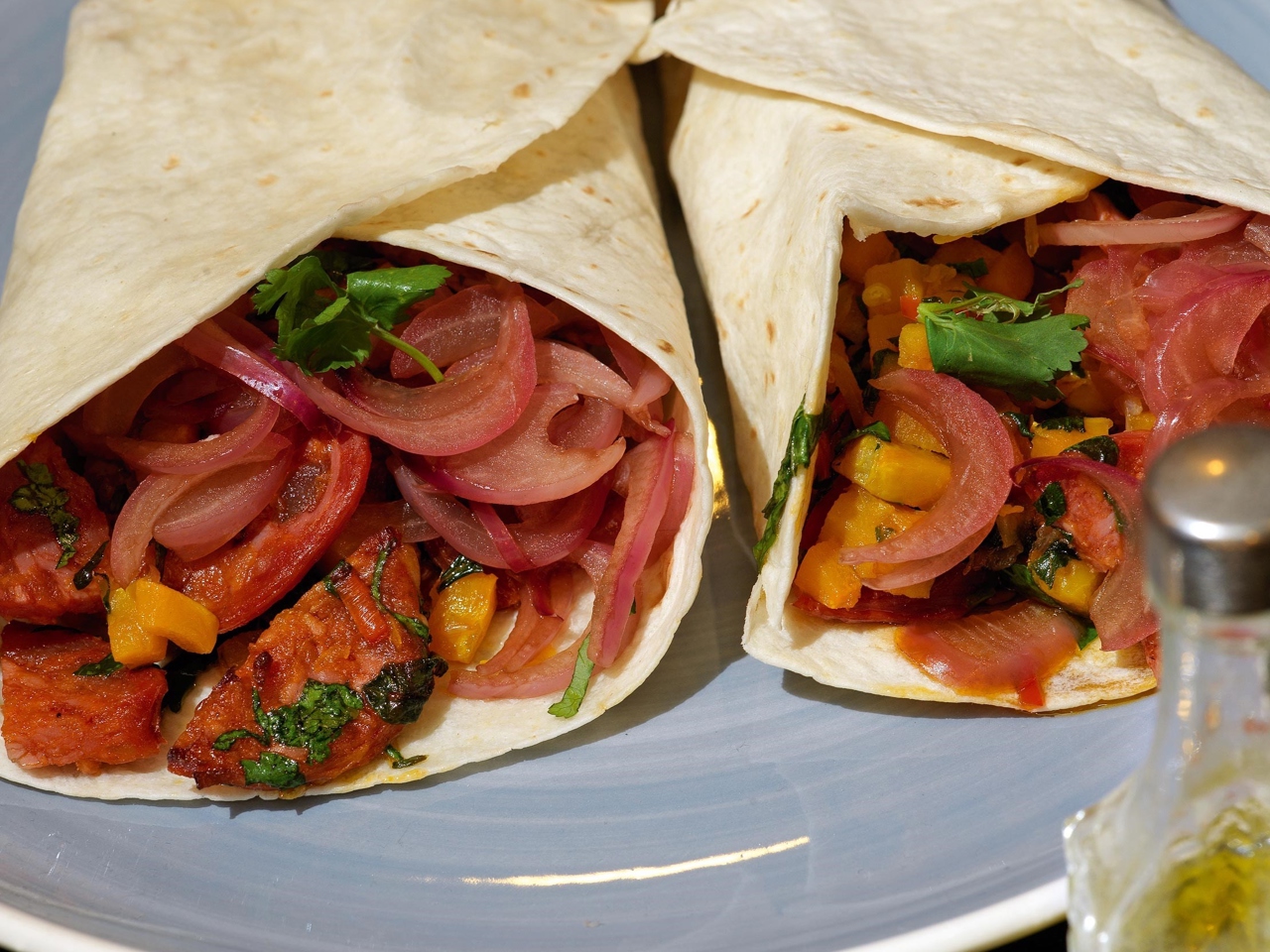 Flatbreads with Pumpkin, Spicy Sausage, and Pickled Onions