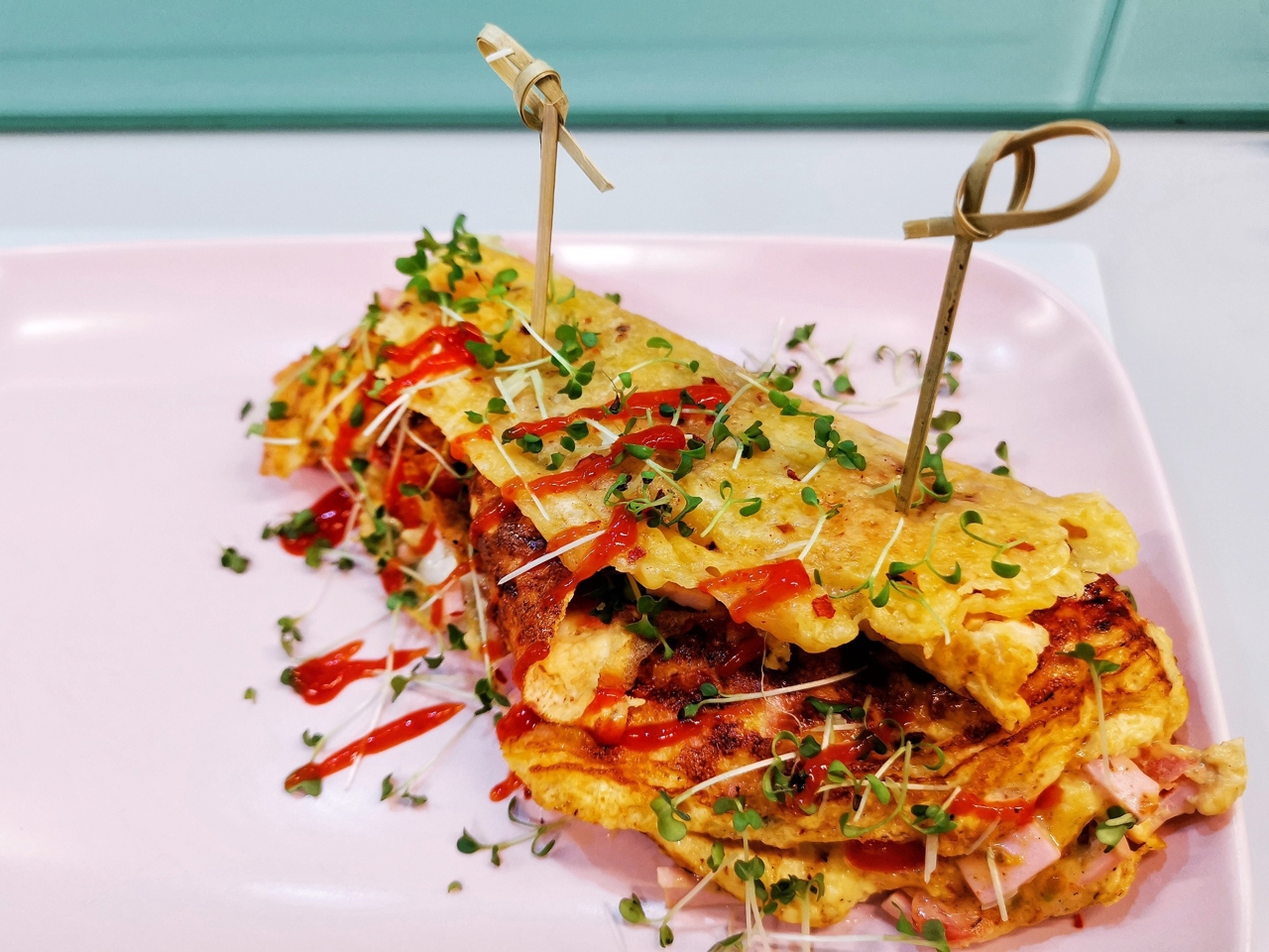 Cheese Flatbread with Egg Filling