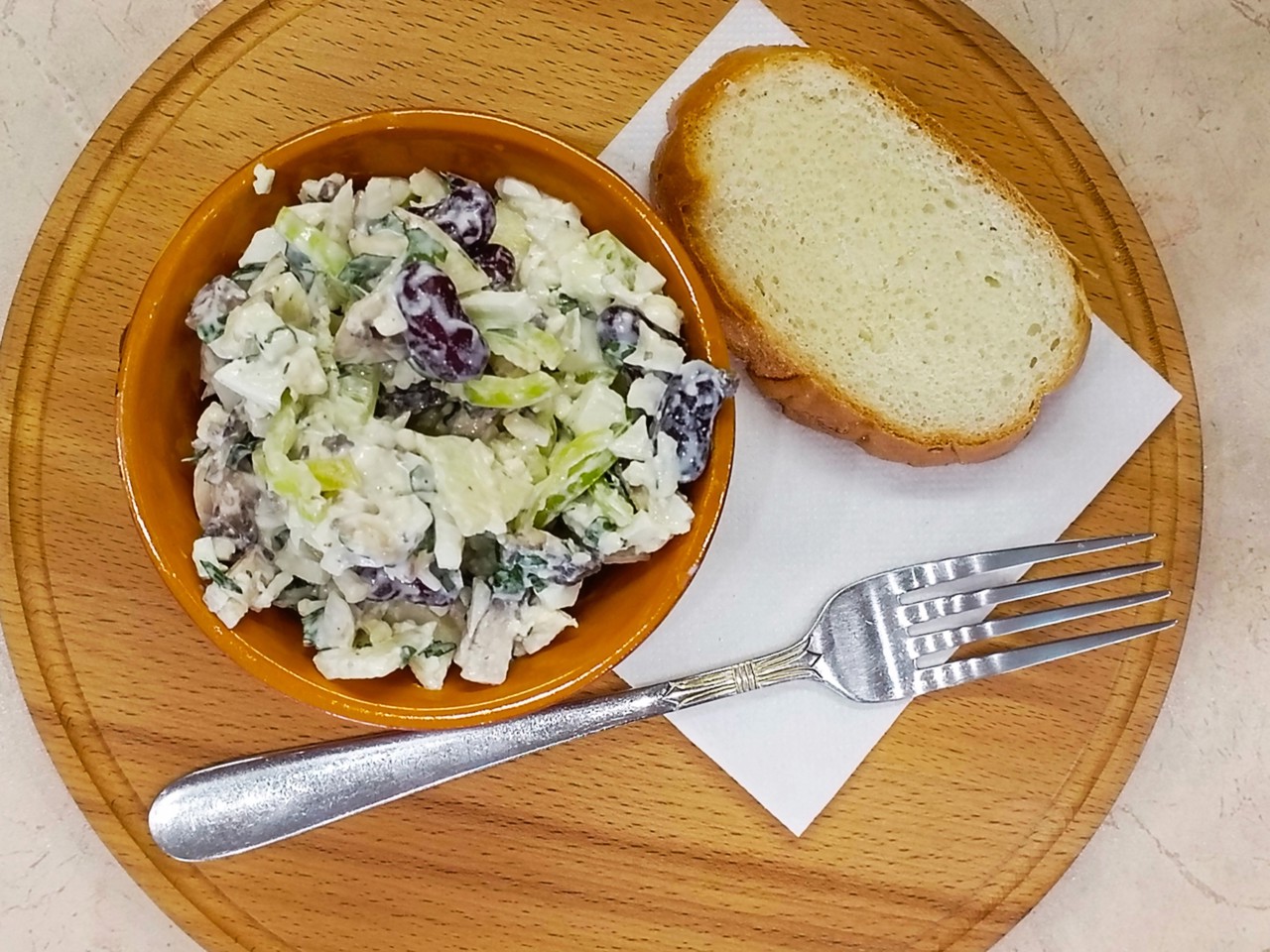 Cauliflower Salad with Mushrooms and Beans