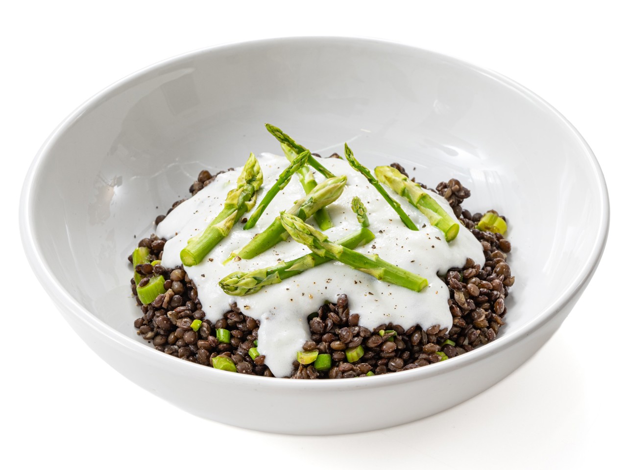 Lentils with Asparagus and Coconut Milk
