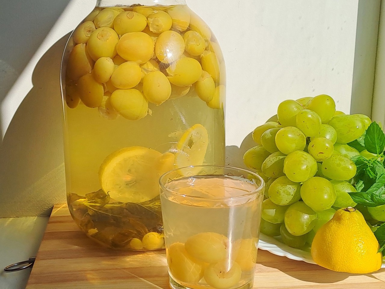 Grape Compote 'Mojito' for Winter, No Sterilization