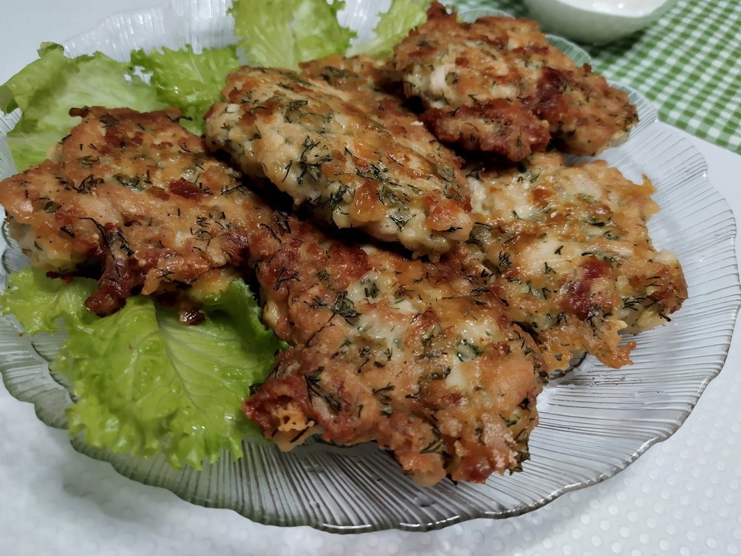 Chopped Chicken Fillet Cutlets with Cheese