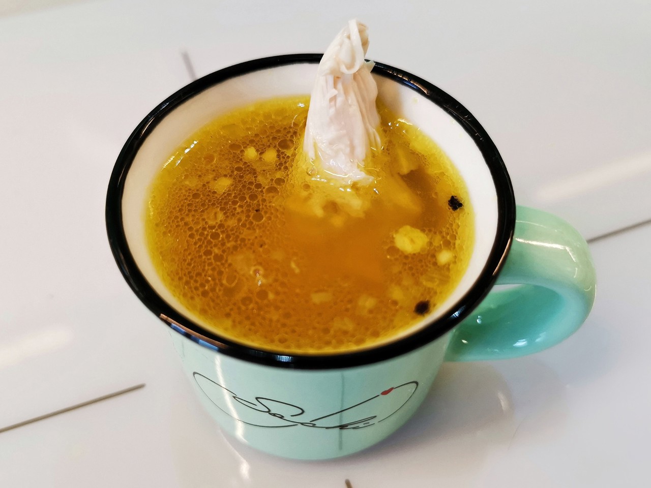 Cornish Hen Broth with Saffron