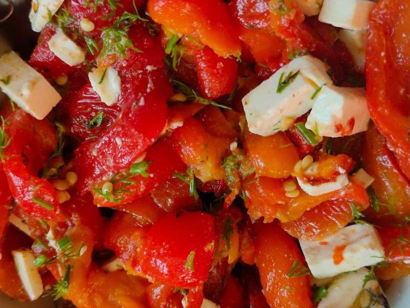 Roasted Pepper Salad with Feta
