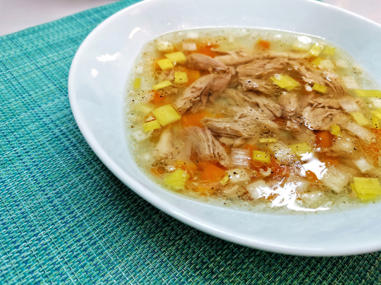 Duck Soup with Leeks and Carrots
