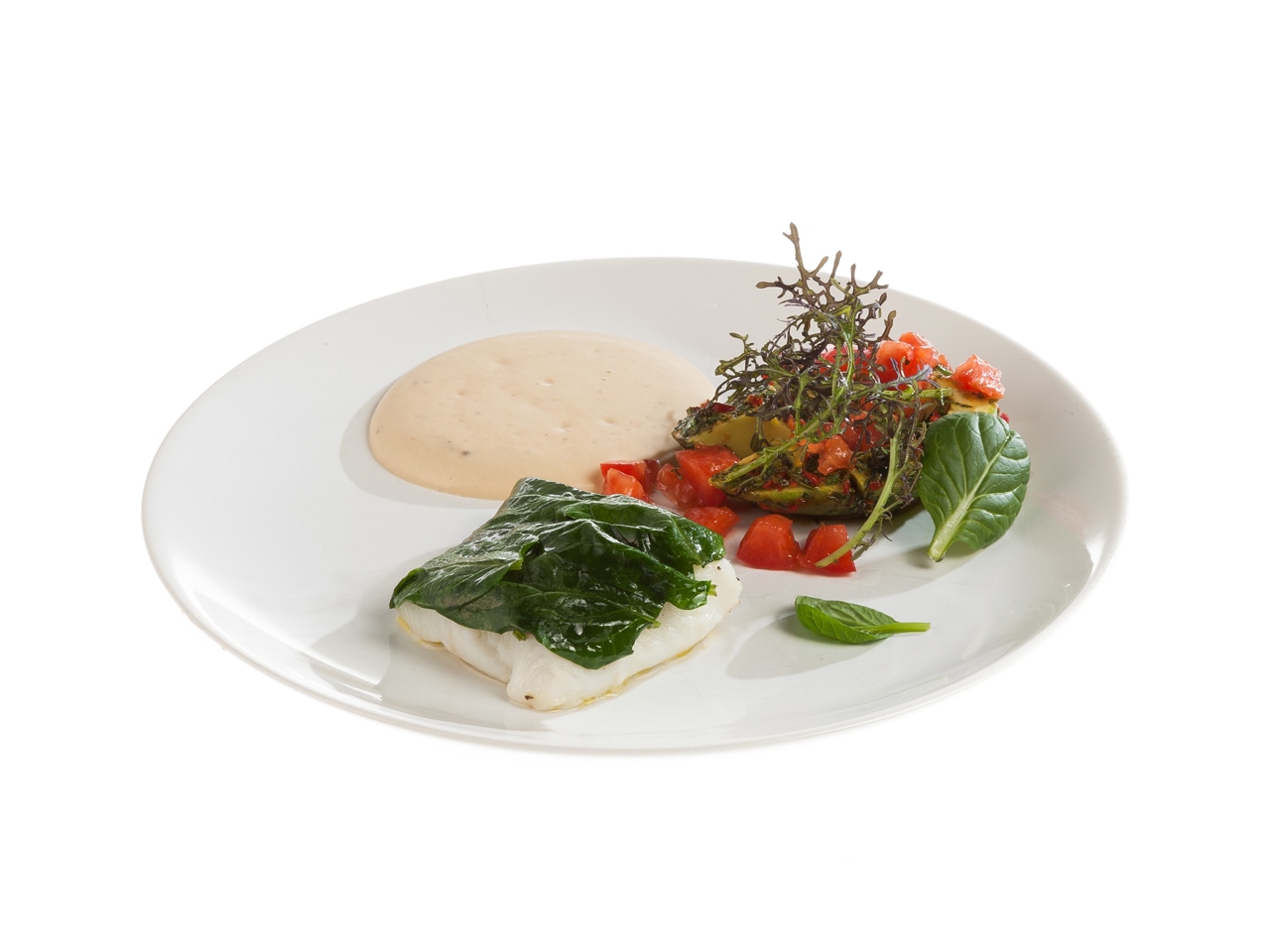 Halibut with Avocado and Creamy Teriyaki