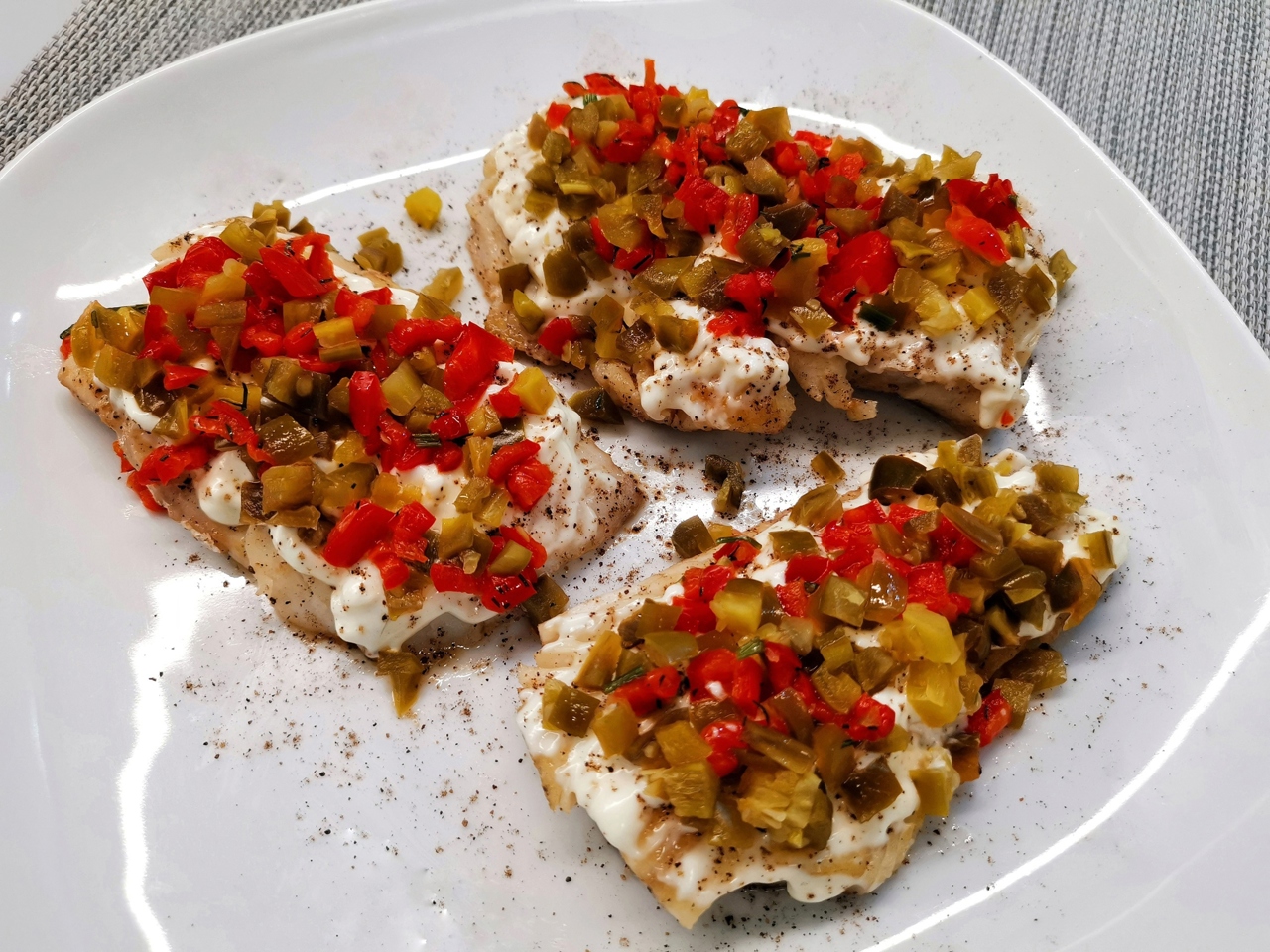 Cod with Vegetable Topping