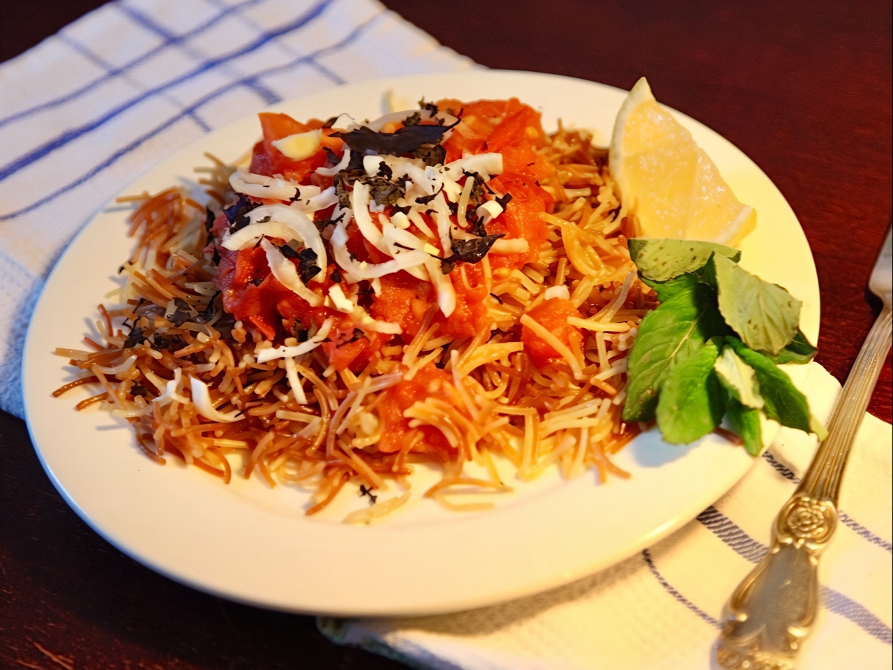 Fried Pasta with Braised Tomatoes