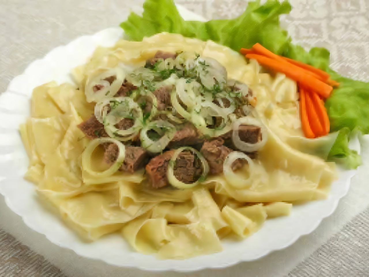 Beshbarmak in Meat Broth