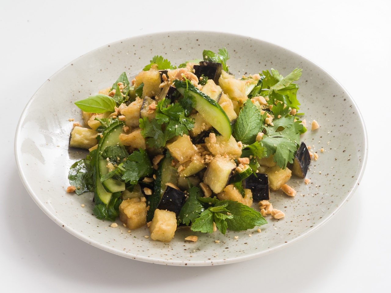 Asian Salad with Crispy Eggplant, Cilantro, and Peanuts – Pan-Asian recipe
