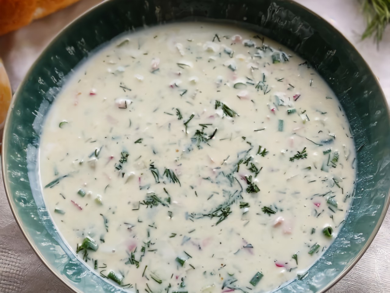 Okroshka with Kefir and Kvass
