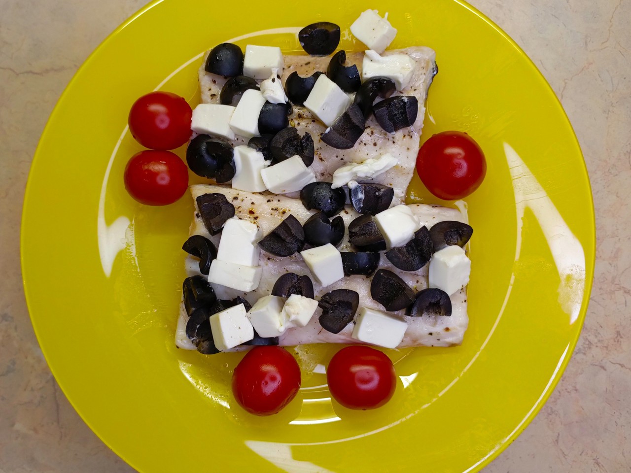 Mullet with Olives in Foil