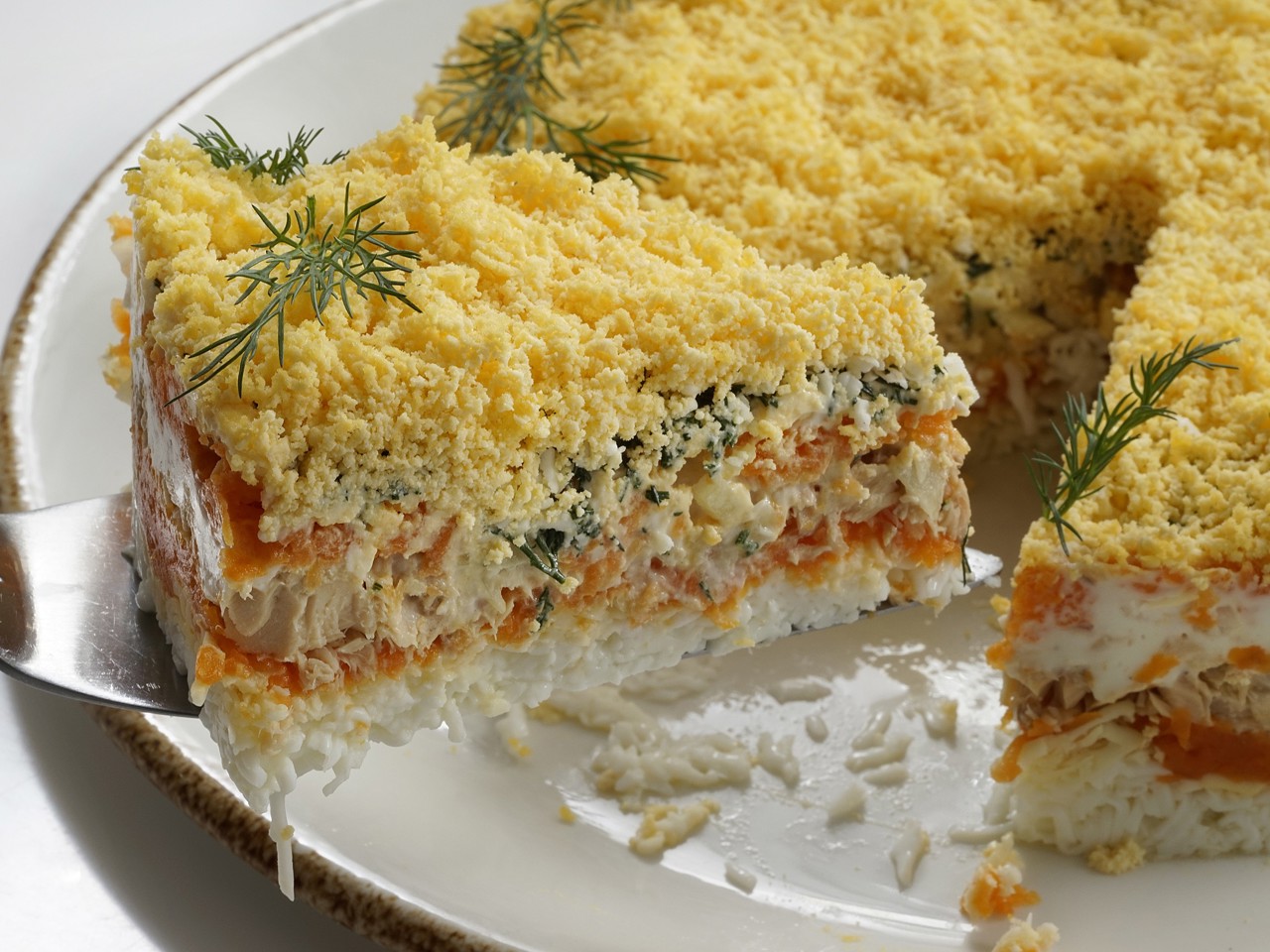 Classic Mimosa Salad with Carrots