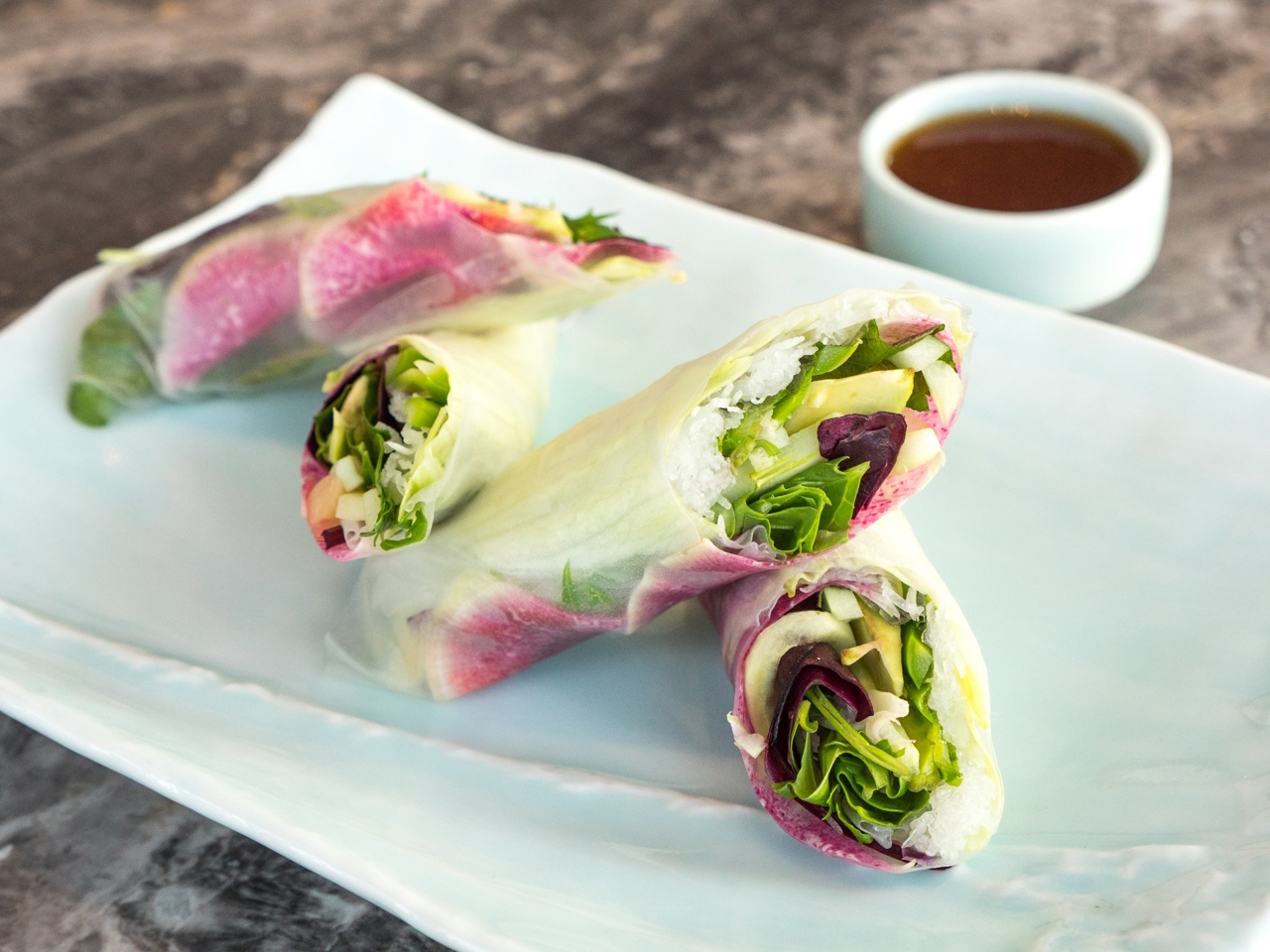 Spring Rolls with Avocado and Vegetables