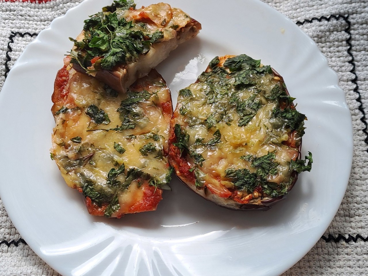 Eggplants with Cheese Baked in the Oven