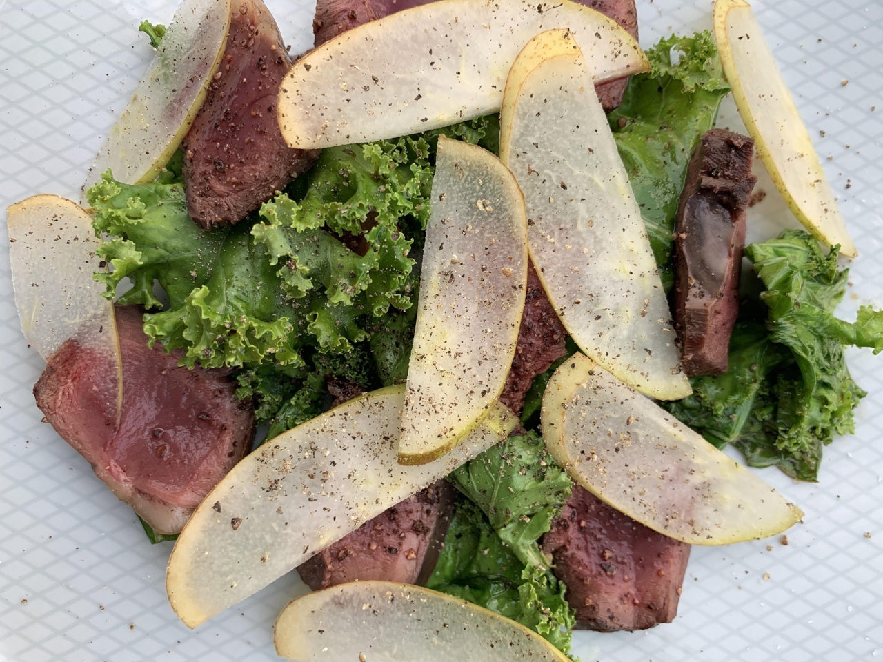 Salad with Horse Heart Steak