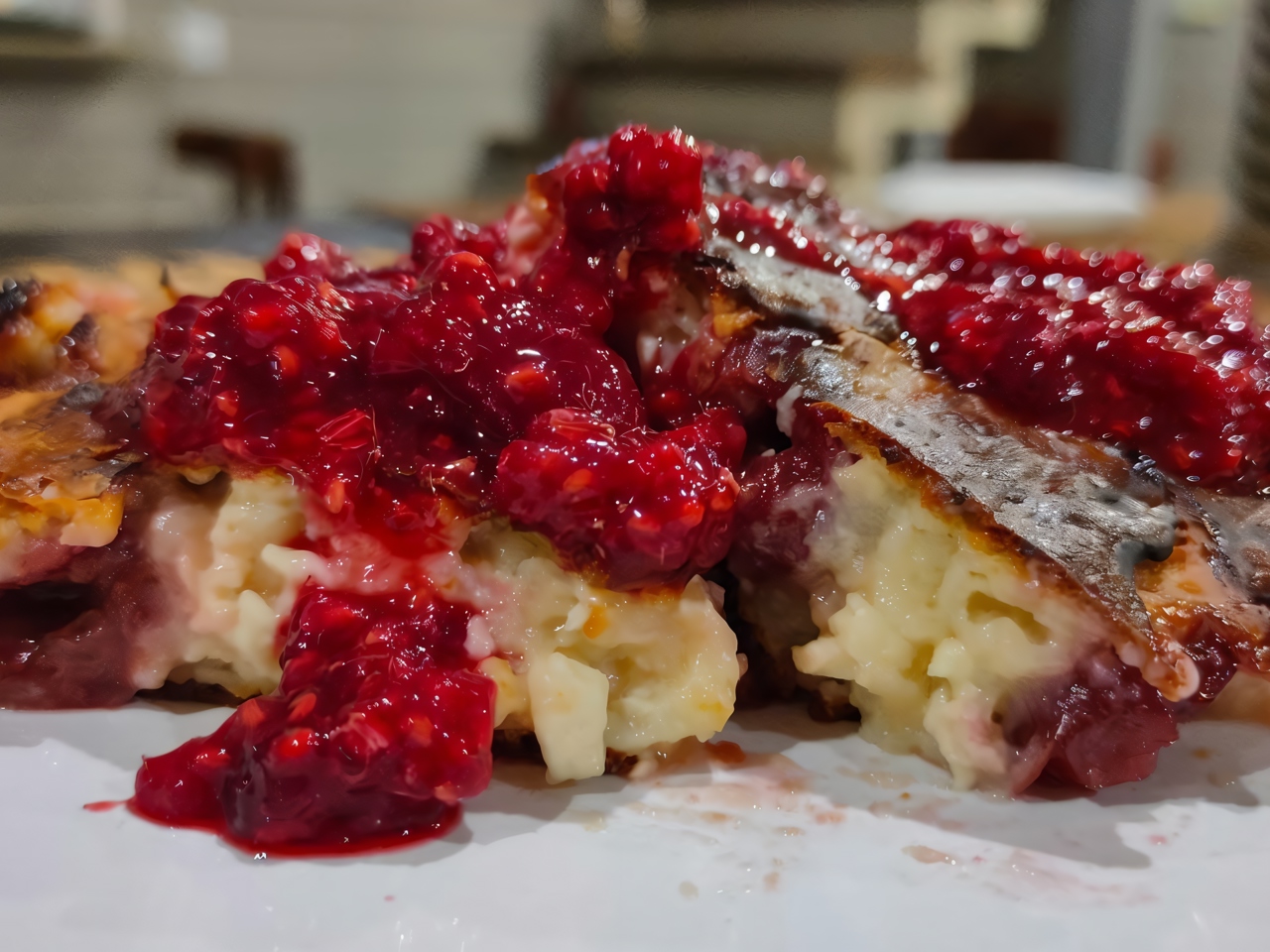 Cottage Cheese Casserole with Cherries