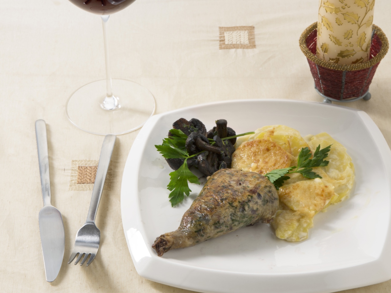 Stuffed Guinea Fowl Legs