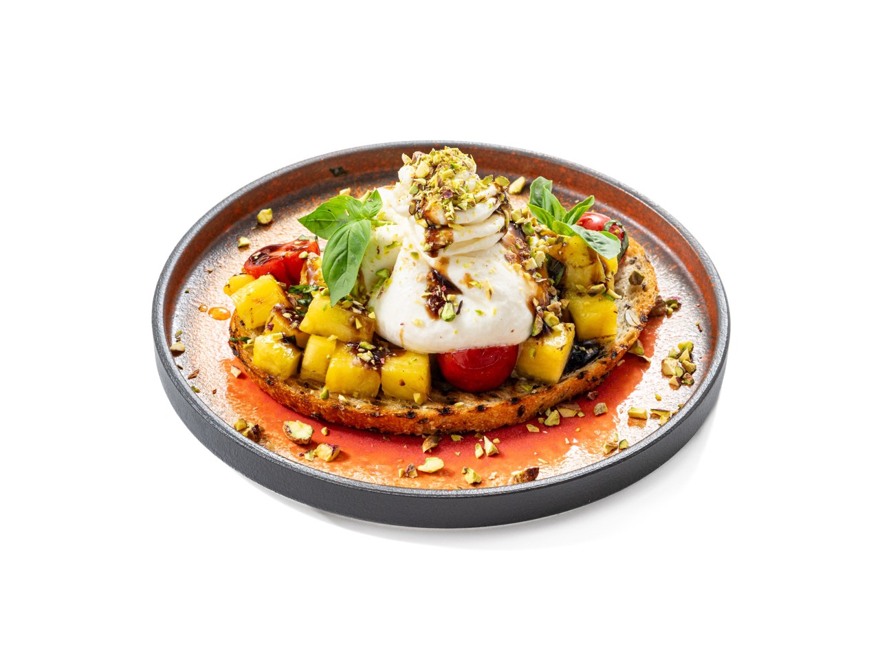 Grilled Pineapple Bruschetta with Burrata