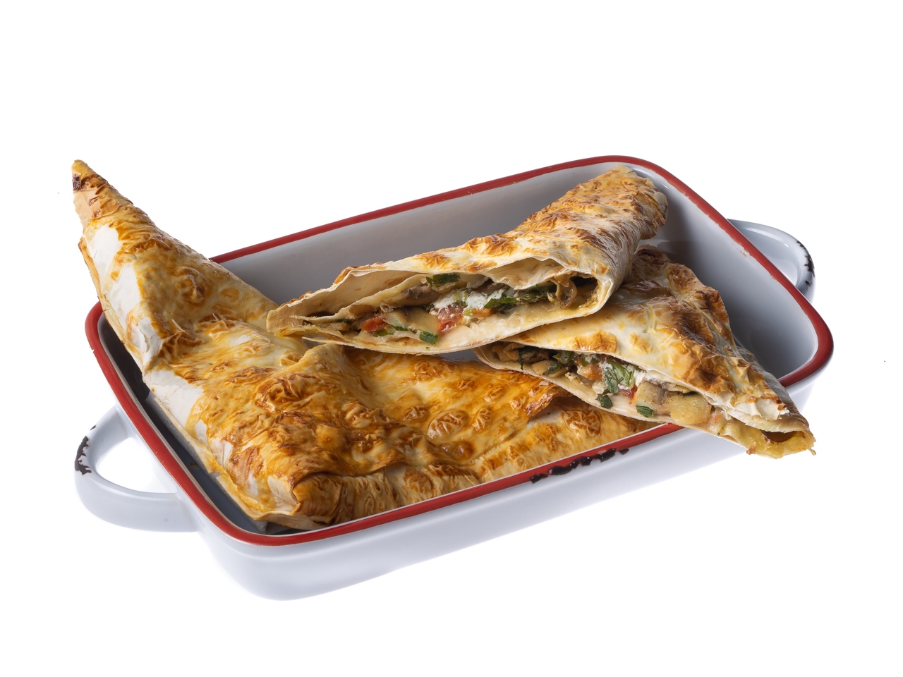 Vegetarian Lavash Pockets with Mushrooms and Sulguni Cheese