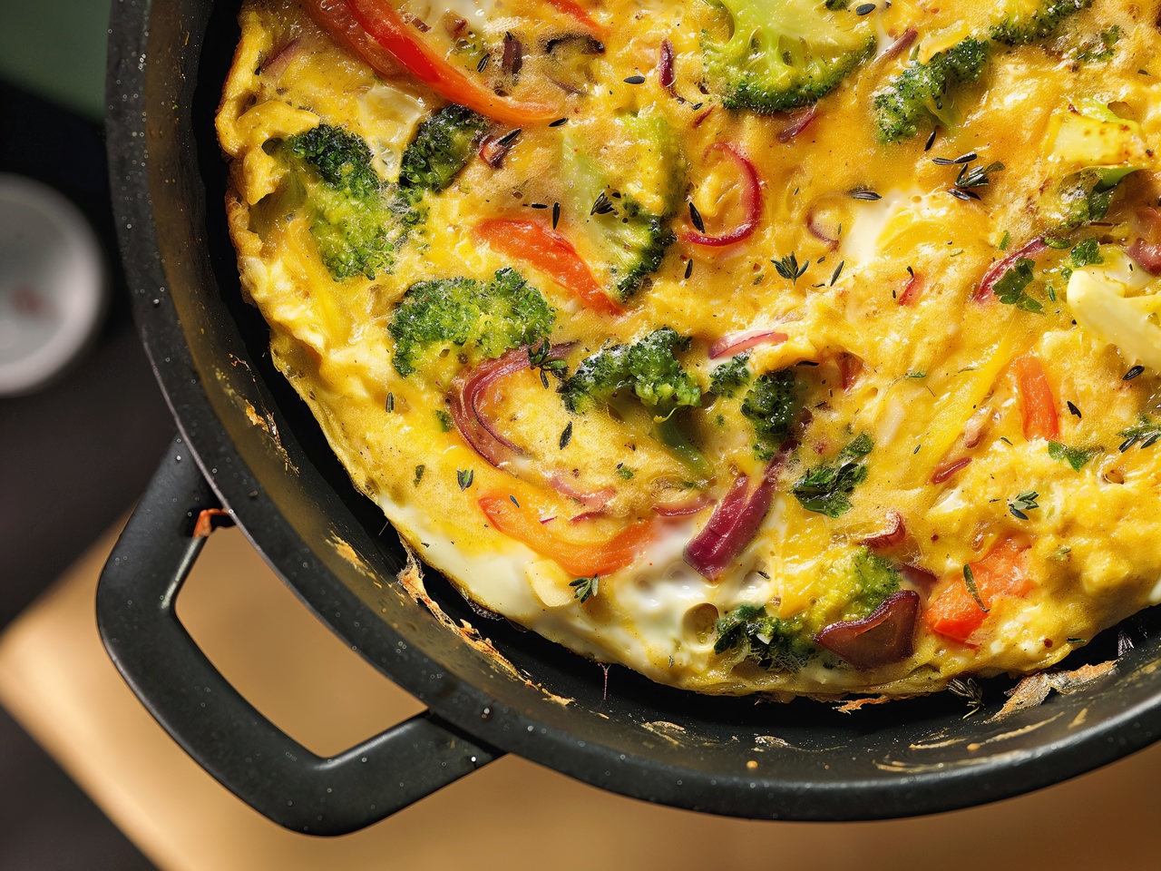 Frittata with Broccoli and Bell Peppers