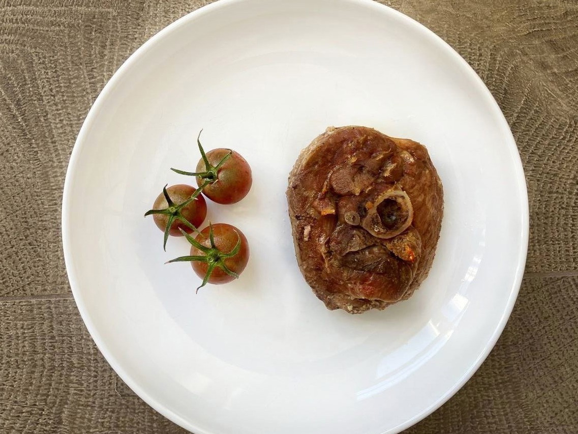 Turkey Leg Steak with Mushroom Sauce