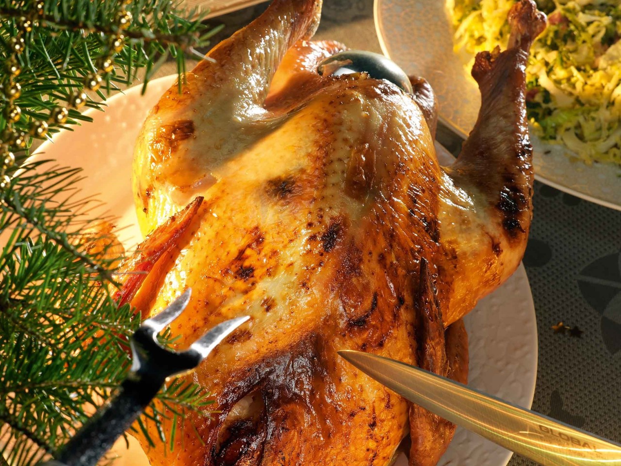Turkey with Apples and Sweet Sauerkraut from Savoy Cabbage