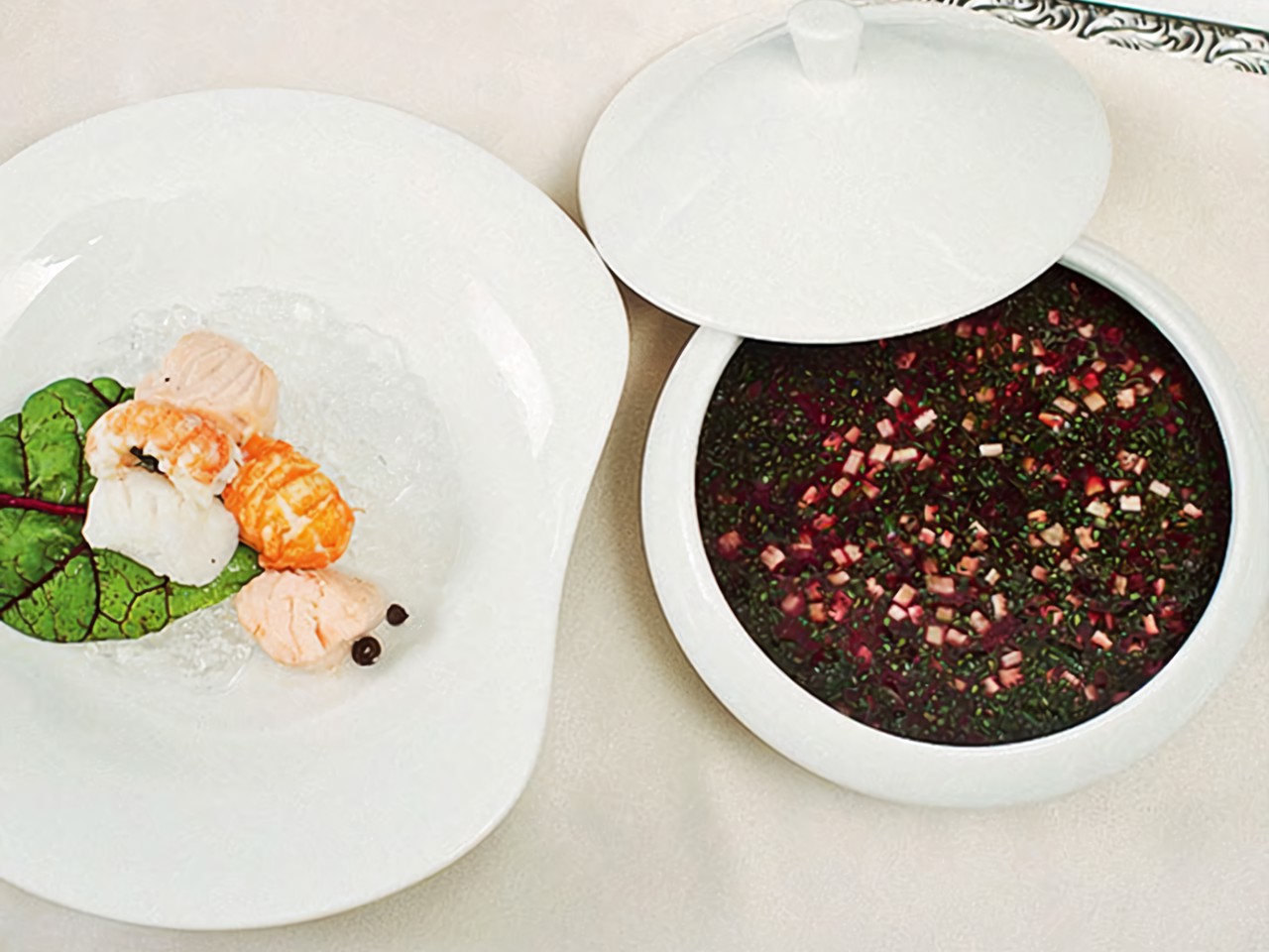 Beetroot Soup with Fish