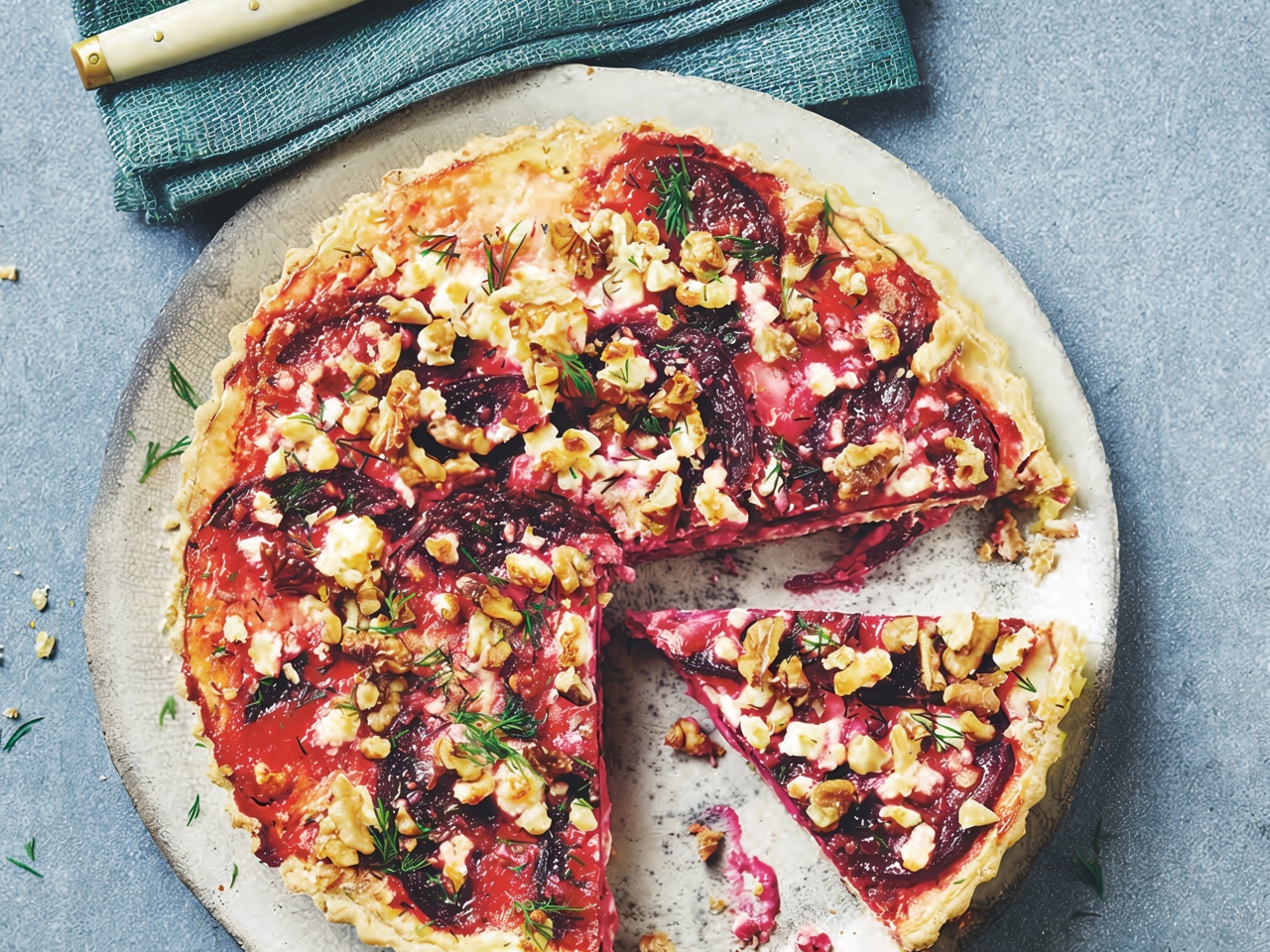 Beetroot Tart with Fennel and Dill