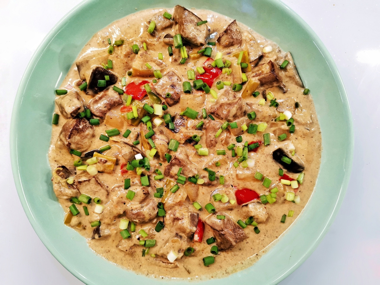 Beef Liver Stew in Cream