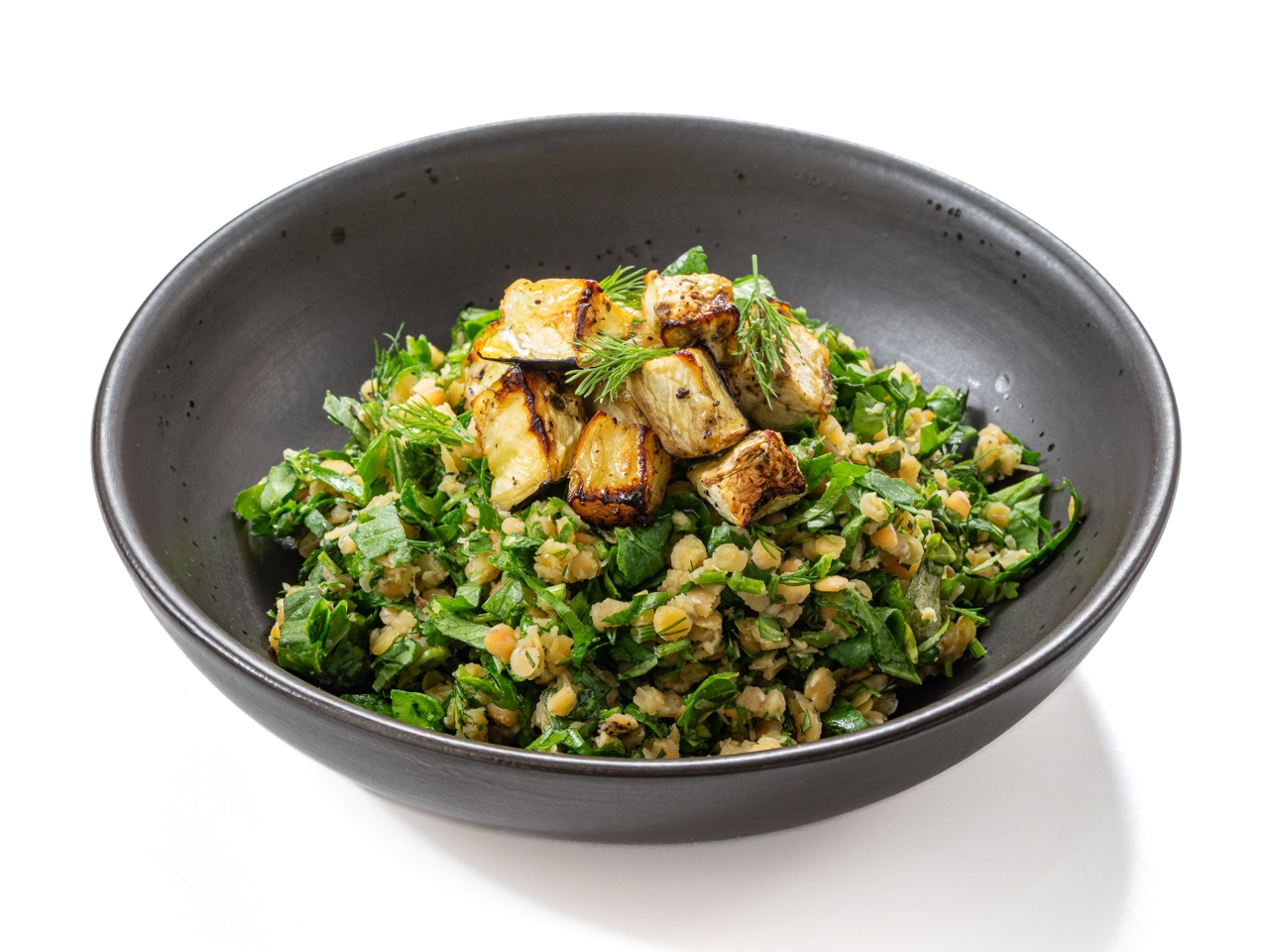 Lentils with Herb Tartare and Sunflower Oil