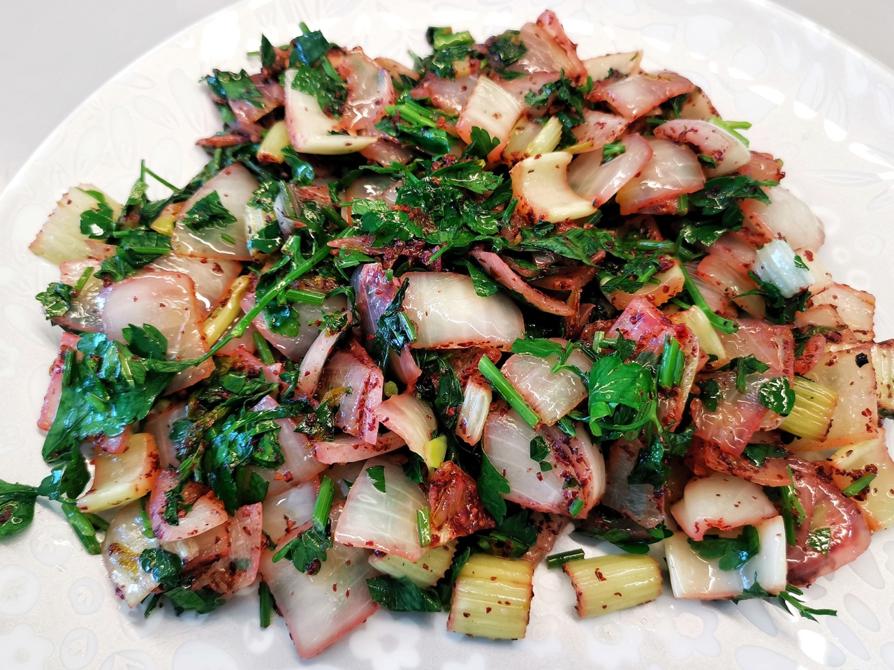 Onion Garnish with Greens