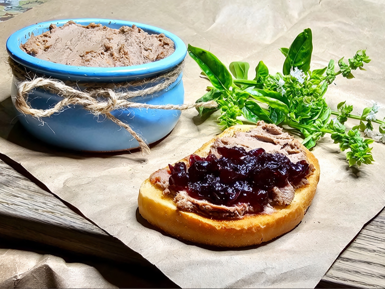 Pâté with Cognac and Lingonberry Sauce