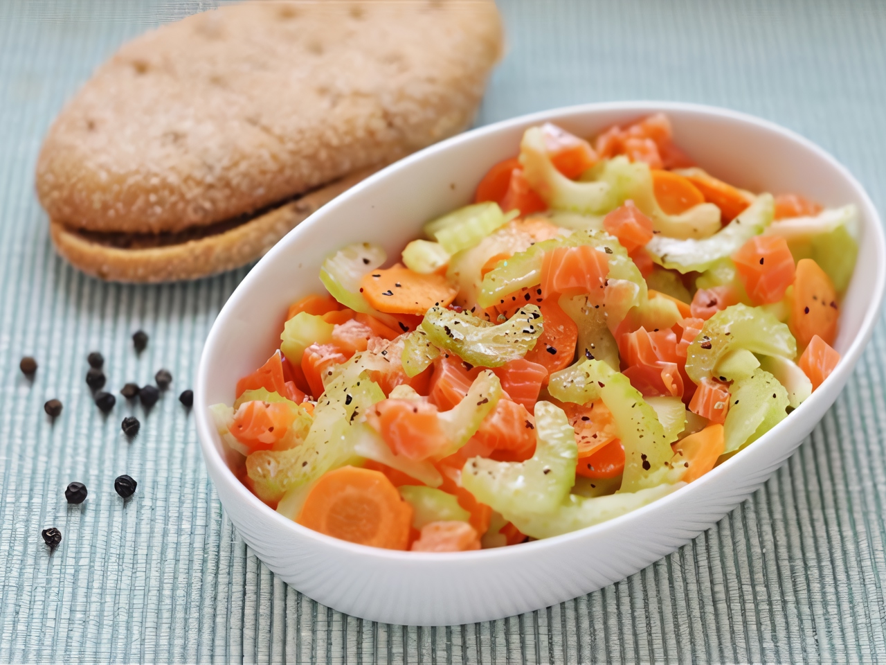 Salmon, Celery, and Carrot Salad