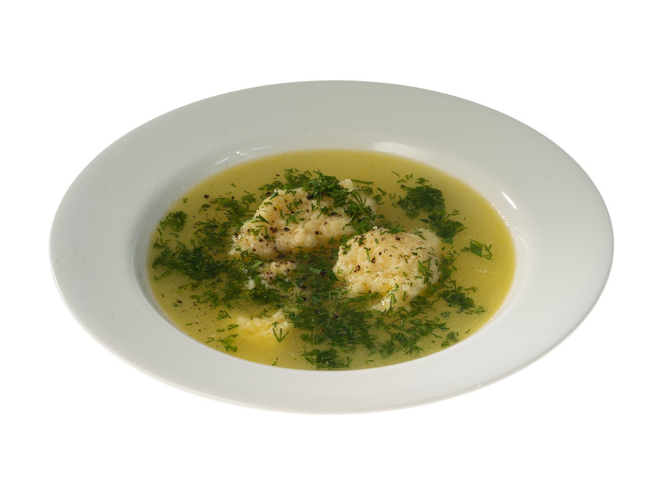 Chicken Broth with Semolina Dumplings